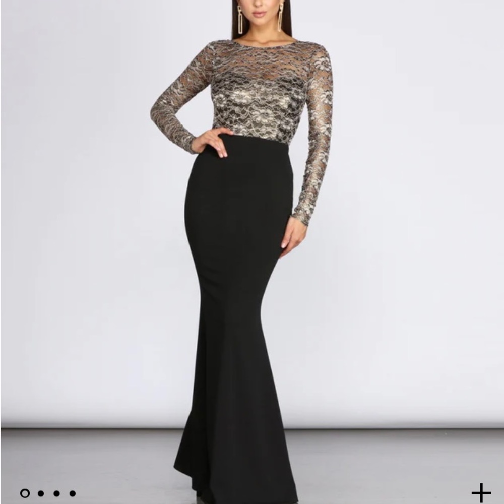 Windsor Black And Gold Ariella Take Bow Formal Dress